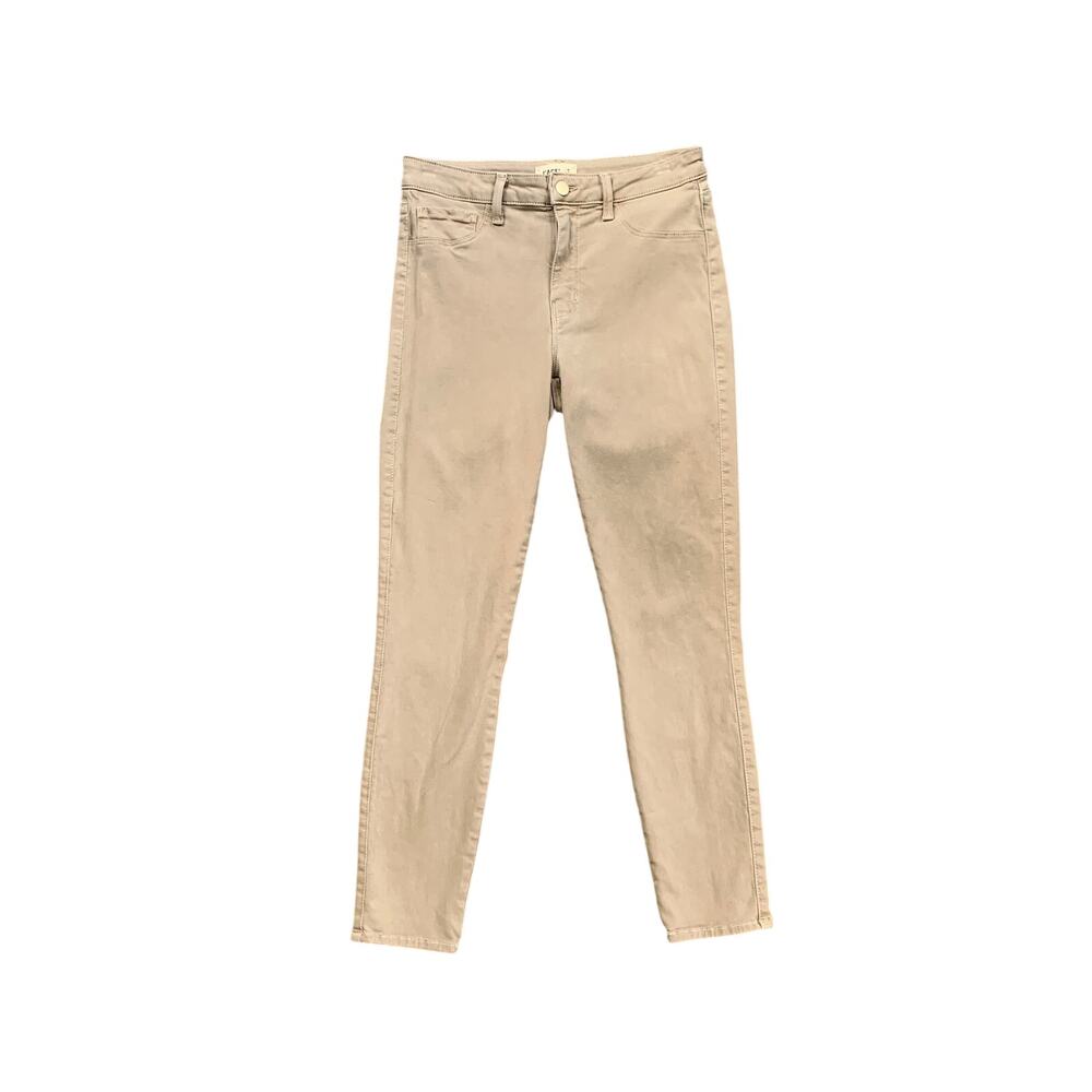 L'agence Jeans Womens 27 Biscuit Margot Skinny High Rise Cropped Stretch Pockets